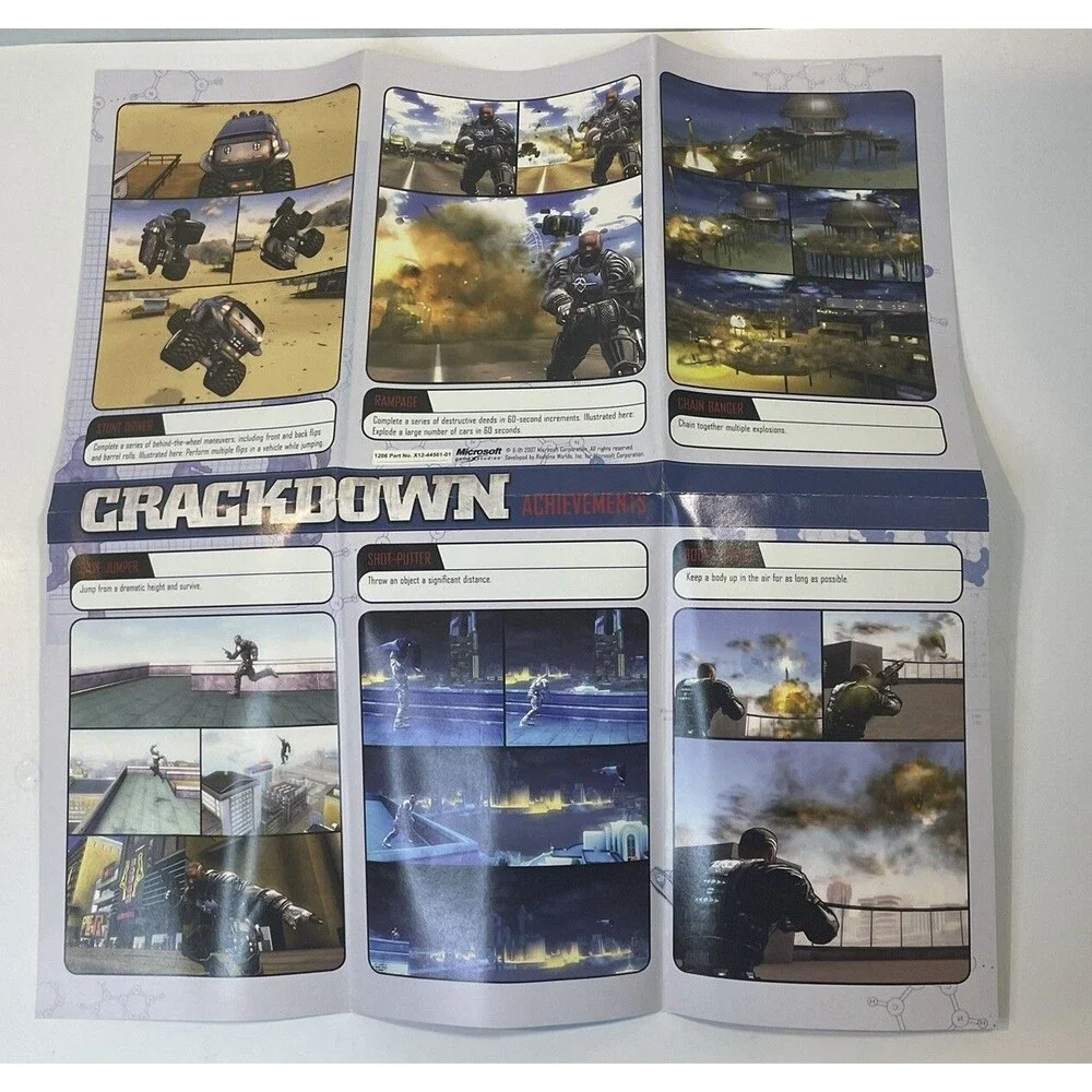 Crackdown (Microsoft Xbox 360, 2007) Complete w/Manual & Poster, Tested